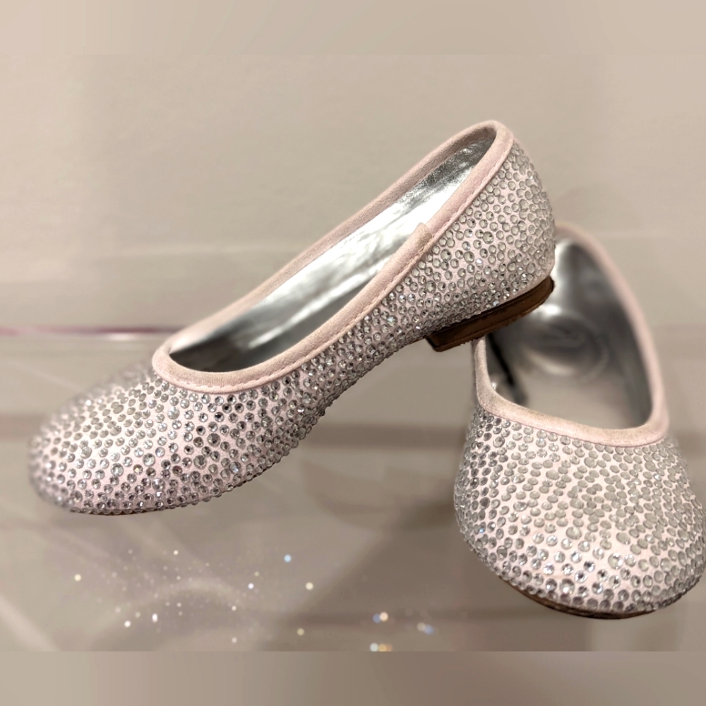 Disney Princess Rhinestone Encrusted Flats for Little Girls size 12
